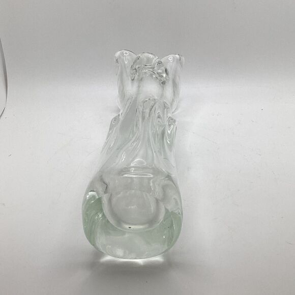 JanVeranek Skrdlovic Czech Clear Art Glass Vase MCM - Picture 4 of 4